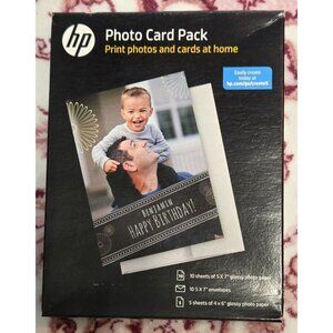 HP Photo Card Pack 5x7 Paper w/ Envelopes (10) 4x6 Paper (5) SF791A Glossy